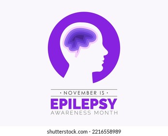 Design-Konzept für Vektorgrafiken des National Epilepsy Awareness Month, das jeden November beobachtet wird