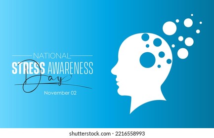 Vector illustration design concept of National Stress Awareness Day observed on November 2