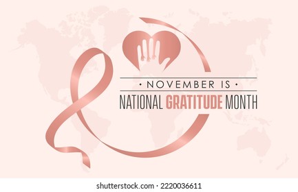 Vector illustration design concept of National Gratitude Month observed on November