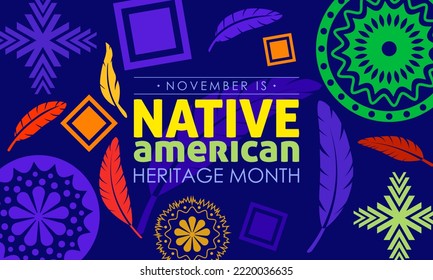 Vector illustration design concept of National Native American Heritage Month observed on November