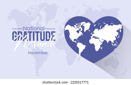 Vector illustration design concept of National Gratitude Month observed on November