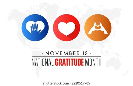 Vector illustration design concept of National Gratitude Month observed on November