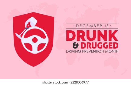 Design-Konzept für Vektorgrafiken des National Drunk and Drugged Driving Prevention Month, das jeden Dezember beobachtet wird