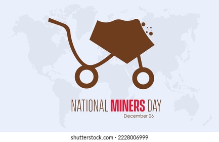 Concepto de diseño de ilustración de vectores en el Día Nacional de los Mineros, celebrado el 6 de diciembre