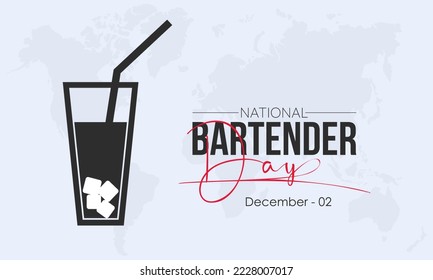 Vector illustration design concept of National Bartender Day observed on December 2
