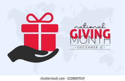 Vector illustration design concept of National Giving Month observed on every December
