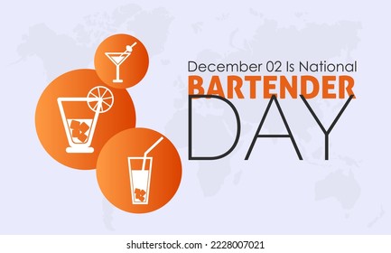 Vector illustration design concept of National Bartender Day observed on December 2