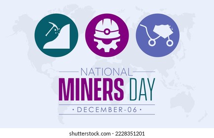 Vector illustration design concept of National Miners Day observed on December 6