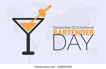 Vector illustration design concept of National Bartender Day observed on December 2
