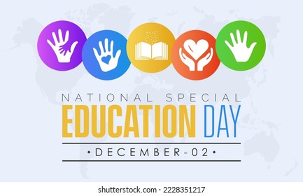 Vector illustration design concept of National Special Education Day observed on December 2