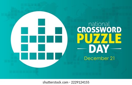 Vector illustration design concept of National Crossword Puzzle Day observed on December 21