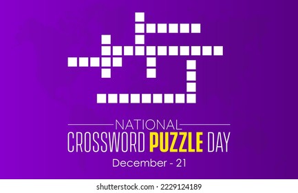 Vector illustration design concept of National Crossword Puzzle Day observed on December 21