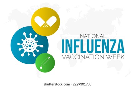 Vector illustration design concept of National Influenza Vaccination Week observed on December