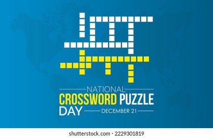 Vector illustration design concept of National Crossword Puzzle Day observed on December 21