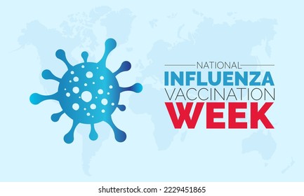 Vector illustration design concept of National Influenza Vaccination Week observed on December