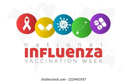 Vector illustration design concept of National Influenza Vaccination Week observed on December