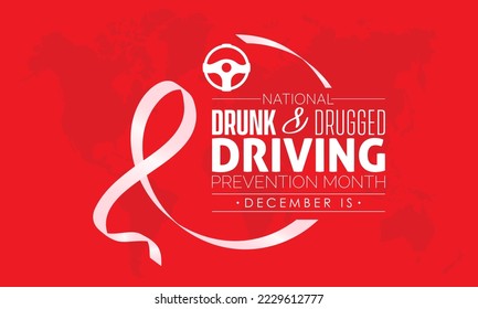 Design-Konzept für Vektorgrafiken des National Drunk and Drugged Driving Prevention Month, das jeden Dezember beobachtet wird