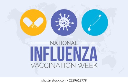 Vector illustration design concept of National Influenza Vaccination Week observed on December