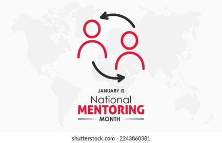 Vector illustration design concept of National Mentoring Month observed on Every January