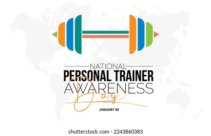 Design-Konzept für Vektorgrafik-Design National Personal Trainer Awareness Day am 2. Januar