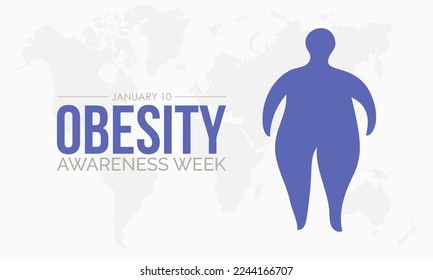 Concepto de diseño de ilustraciones vectoriales de la Semana Nacional de Conciencia de la Obesidad observada el 10 de enero