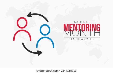 Vector illustration design concept of National Mentoring Month observed on Every January