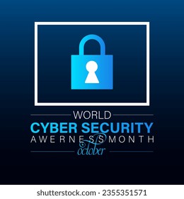 Vector illustration design concept of national cyber security awareness month observed on every october . Flat design. flyer design.flat illustration.