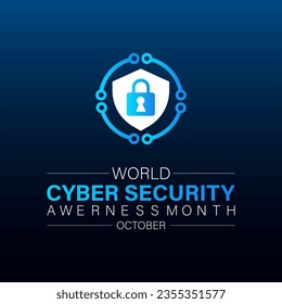 Vector illustration design concept of national cyber security awareness month observed on every october . Flat design. flyer design.flat illustration.