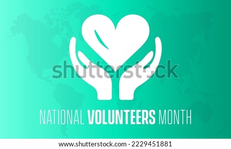 Vector illustration design concept of National Volunteers Month observed on every December