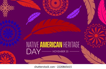 Vector illustration design concept of Native American Heritage Day observed on November 25