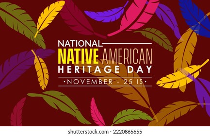 Vector illustration design concept of Native American Heritage Day observed on November 25