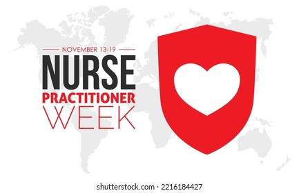 Vector illustration design concept of Nurse Practitioner Week observed on November 13 to 19