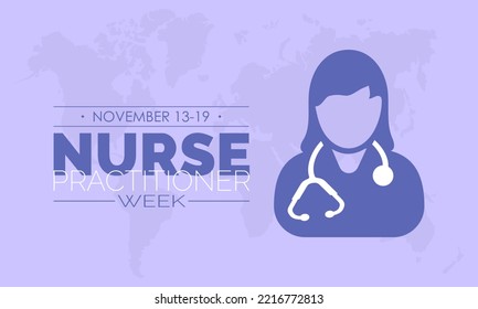 Vector illustration design concept of Nurse Practitioner Week observed on November 13 to 19