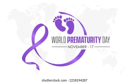 Vector illustration design concept of ​World Prematurity Day observed on November 17