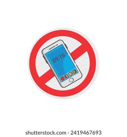 vector illustration of the design concept of prohibited use of the telephone.