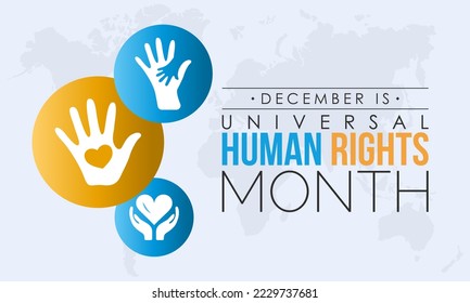 Vector illustration design concept of Universal Human Rights Month observed on every December