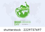 Vector illustration design concept of World Wildlife Conservation Day observed on December 4