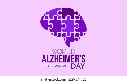 Concepto de diseño de ilustraciones vectoriales del Día Mundial del Alzheimer celebrado cada 21 de septiembre.