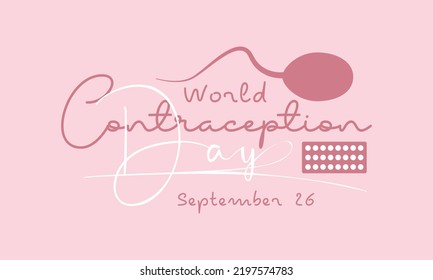 Vector illustration design concept of World contraception day observed on every september 26.