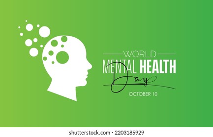 Vector illustration design concept of world mental health day observed on october 10