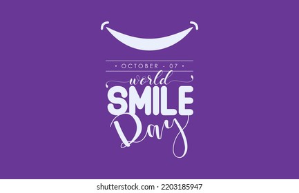 Vector illustration design concept of World Smile Day observed on october 7