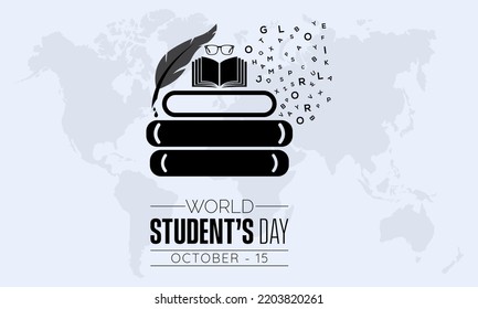 Vector Illustration Design Concept Of World Students Day Observed On October 15