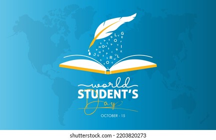 Vector illustration design concept of world students day observed on october 15