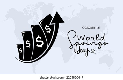 Vector illustration design concept of world savings day observed on october 31