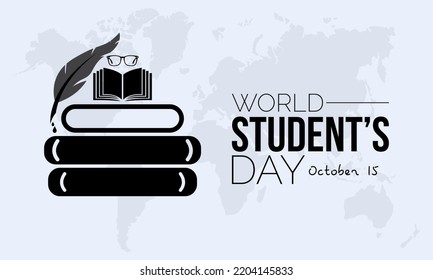 Vector Illustration Design Concept Of World Students Day Observed On October 15