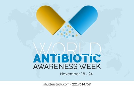 Vector illustration design concept of World Antibiotic Awareness Week observed on November 18 to 24