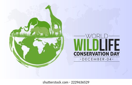 Vector illustration design concept of World Wildlife Conservation Day observed on December 4