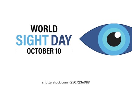 Vector illustration design concept of world sight day observed on october. Eyes with world map banner poster, flyer and background design template.