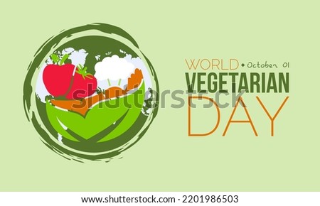 Vector illustration design concept of World Vegetarian Day observed on every 1st October