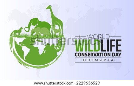 Vector illustration design concept of World Wildlife Conservation Day observed on December 4